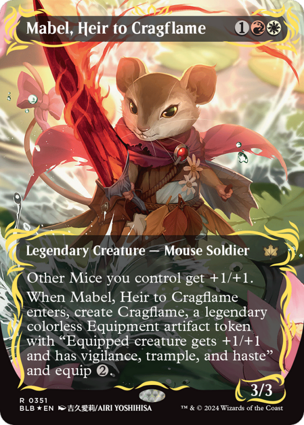 Mabel, Heir to Cragflame (Borderless) (Raised Foil) [Bloomburrow] Supply