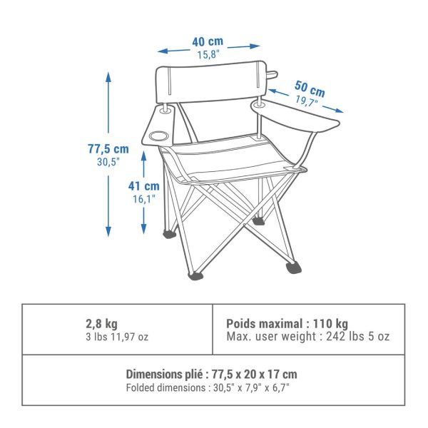 Folding Camping Chair w  Armrests Supply