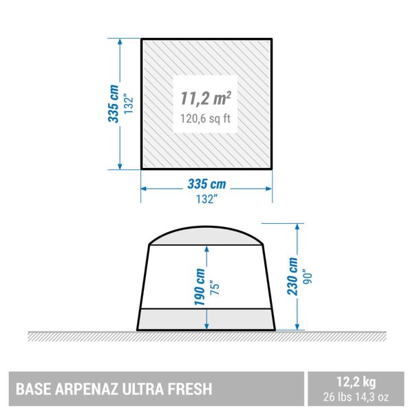 Camping Living Room w  Poles 10 Person - Arpenaz Base Ultrafresh For Cheap