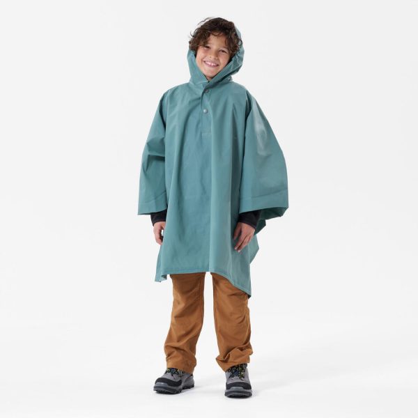 Kid s Hiking Rain Poncho 10L 126-156cm - Blue Green Online Hot Sale