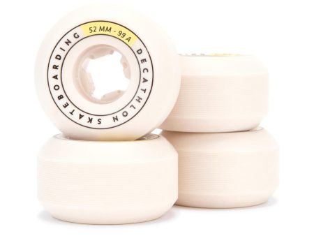 99A Conical Skateboard Wheels 52mm 4-Pack - Ivory Fashion