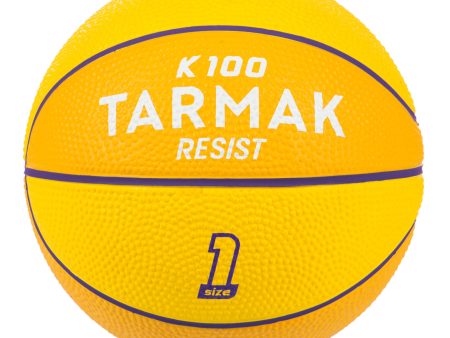 Kids  Basketball Size 1 K100 Rubber - Yellow Hot on Sale