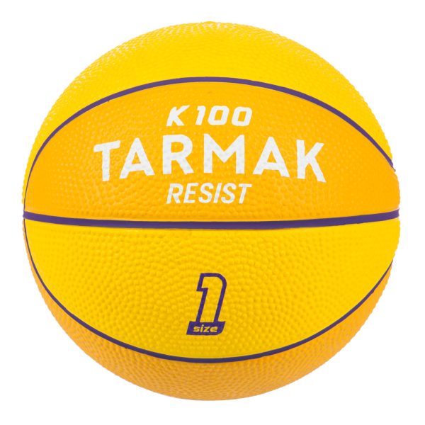 Kids  Basketball Size 1 K100 Rubber - Yellow Hot on Sale