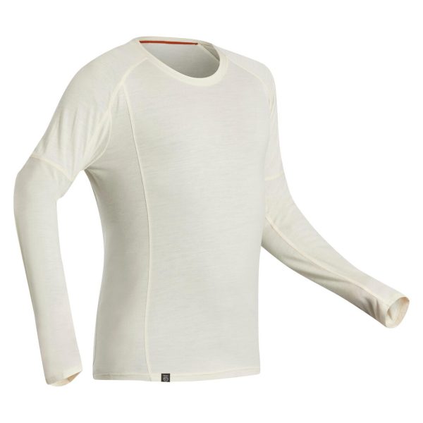 Men s T-shirt Long-sleeved Undyed Merino Wool - MT500 Discount