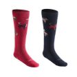 Kids  Riding Socks SKS 500 - Navy Pink Pony Print Online