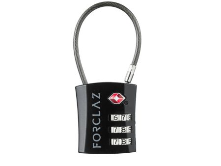 Travelling Trek Cable TSA Code Padlock - Black Online