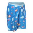 Boy s swim shorts - 100 long - ALL BADGE BLUE For Discount