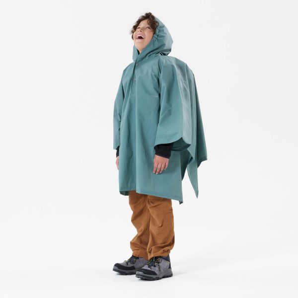 Kid s Hiking Rain Poncho 10L 126-156cm - Blue Green Online Hot Sale