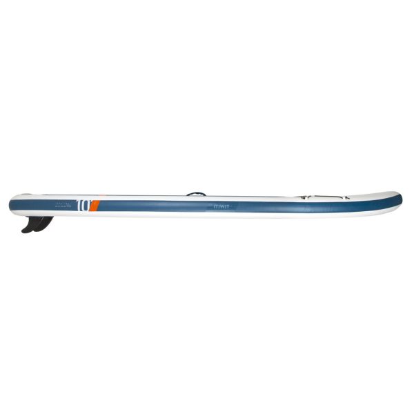 Inflatable Stand-up Paddle Board (Over 80kg) Compact 10ft - White Blue - 100 Supply