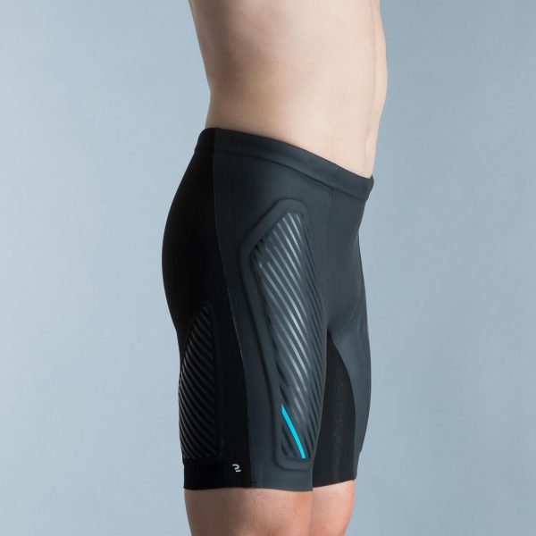 Adult Swimming Jammer Neoprene 2.5 mm + Lined panels - Black Turquoise Cheap