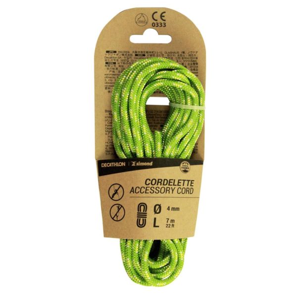 Climbing and Mountaineering Cordelette 4 mm x 7 m - Green Supply