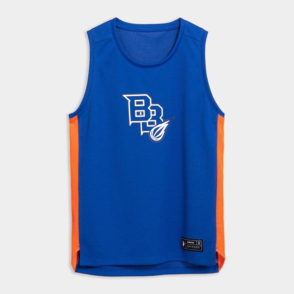 Kids  Sleeveless Basketball Jersey T500 - Blue Supply