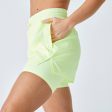 Women s 2-in-1 Cardio Fitness Shorts - Yellow For Cheap