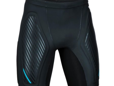 Adult Swimming Jammer Neoprene 2.5 mm + Lined panels - Black Turquoise Cheap