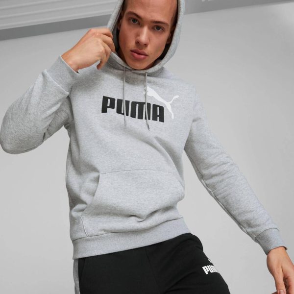 Puma ESS+ 2 Col Big Logo Men s Hoodie FL - Light Grey For Discount