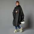 100 City Cycling Rain Poncho - Waterproof - Black on Sale