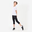 Girls  Breathable Cropped Leggings S500 - Black Cheap