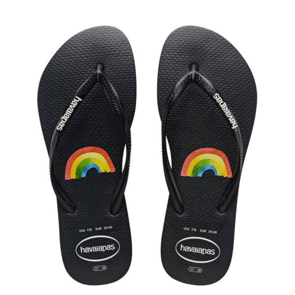 Havaianas Slim Rainbow Black White Online Sale