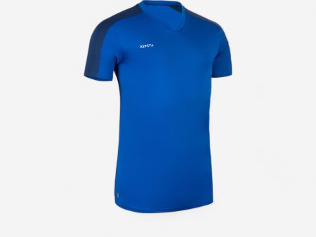 Adult Short-Sleeved Football Shirt Essential - Blue Hot on Sale