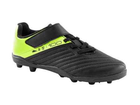 Kipsta Agility 100 Kid s Soccer Boots - Hard Ground - Black Yellow For Sale