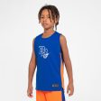 Kids  Sleeveless Basketball Jersey T500 - Blue Supply