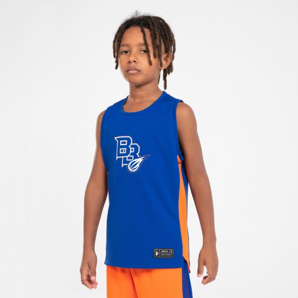 Kids  Sleeveless Basketball Jersey T500 - Blue Supply