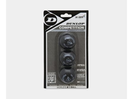 Dunlop Competition Squash Ball 3-Pack - Single Dot Online Sale