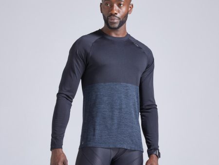 Men s Running T-Shirt Long-sleeved Breathable - Kiprun Care Black Fashion