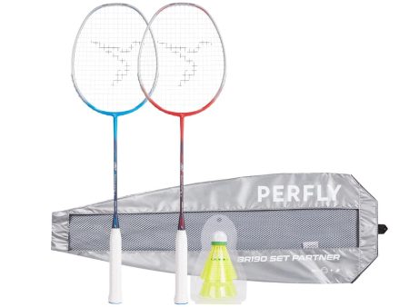 BR 190 Adult Badminton Racquet Set Partner - Blue Red on Sale