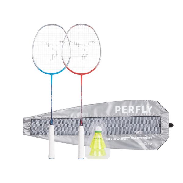 BR 190 Adult Badminton Racquet Set Partner - Blue Red on Sale