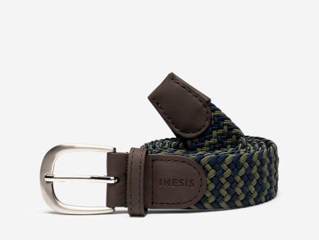 Golf braided stretchy belt - khaki & navy blue Supply