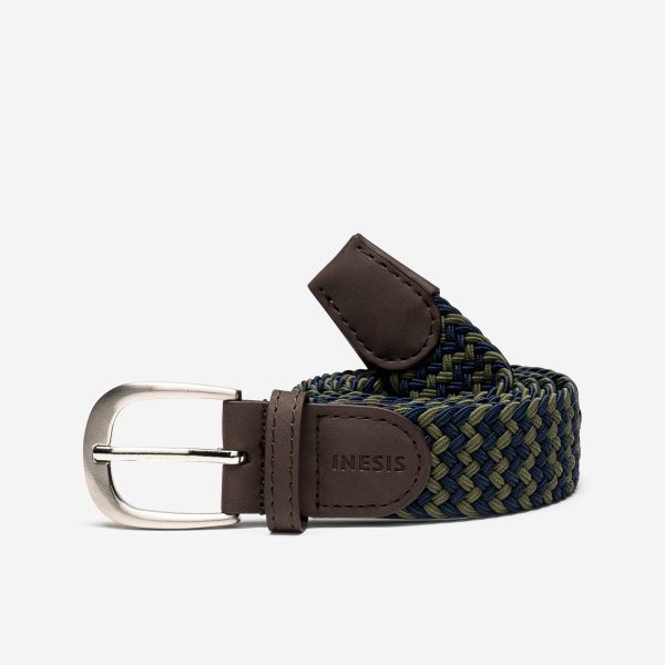 Golf braided stretchy belt - khaki & navy blue Supply