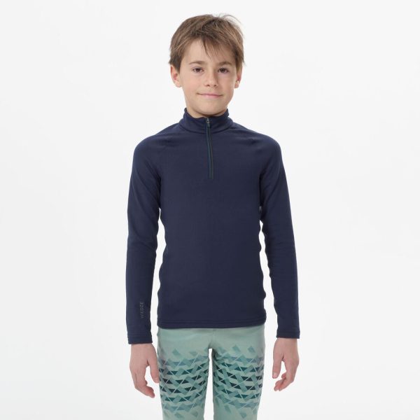 Kid s Ski Base Layer Top 1 2 Zip - BL 500 Blue Discount