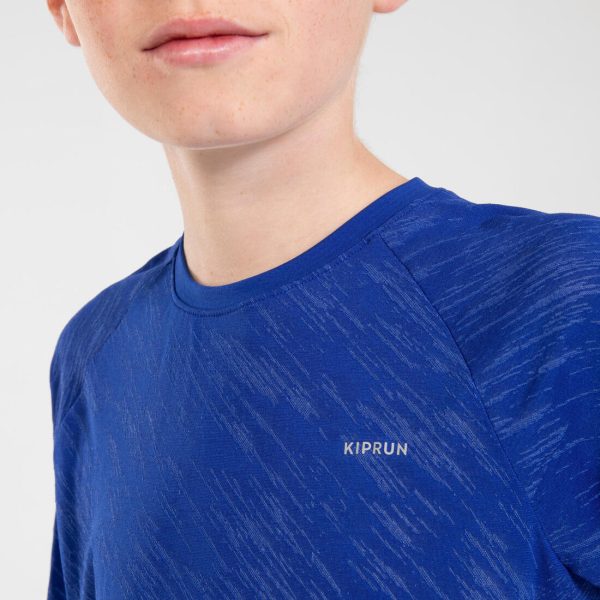 Kid s Running T-shirt Seamless - Kiprun Care Blue Indigo Supply