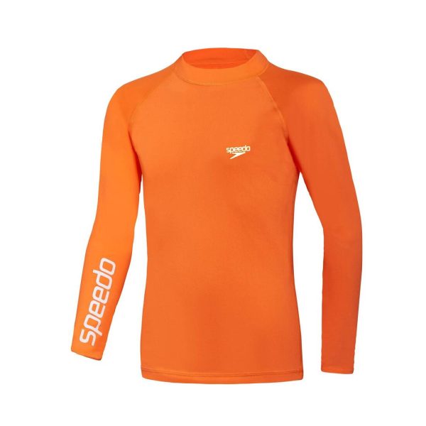 Speedo Boy s Orange Long Sleeve Rash Top Discount