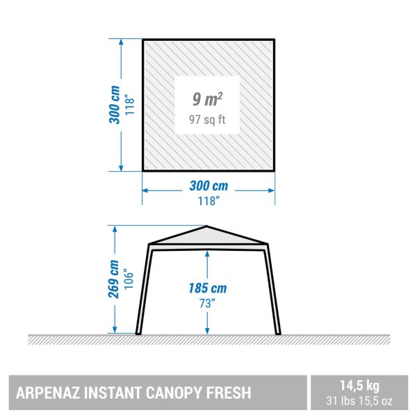 Instant Canopy Camping Shelter   Gazebo 8 Person - Arpenaz Fresh Sale