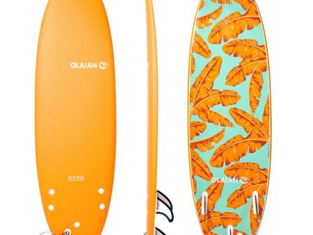 Kid s Foam Hybrid Surfboard 6  + Leash & 3 Fins - 500 Hot on Sale