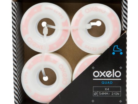 85A Roller Skate Wheels 4-Pack - 54mm - White Hot on Sale