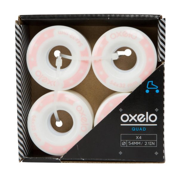 85A Roller Skate Wheels 4-Pack - 54mm - White Hot on Sale