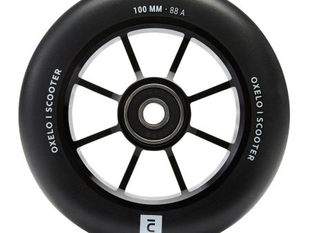 Aluminium PU85A Freestyle Scooter Wheel - Black Frame & Rubber 100mm Online Sale