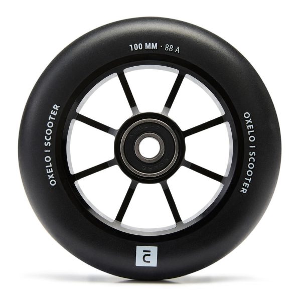 Aluminium PU85A Freestyle Scooter Wheel - Black Frame & Rubber 100mm Online Sale