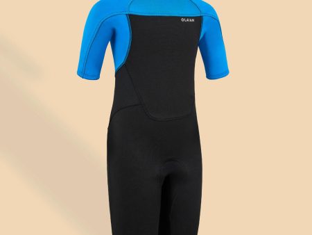 Boy’s Surfing Shorty Wetsuit Neoprene 1.5mm - 500 Blue Black Online now