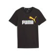 Puma ESS+ 2 Col Logo Boy s T-shirt - Black-Yellow For Sale