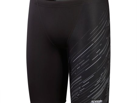 Speedo Mens V-cut Jammer Hyperboom Black Charcoal White Hot on Sale