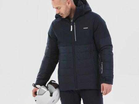 100 Warm Men s Ski Jacket Mid-length  - Navy Blue Hot on Sale