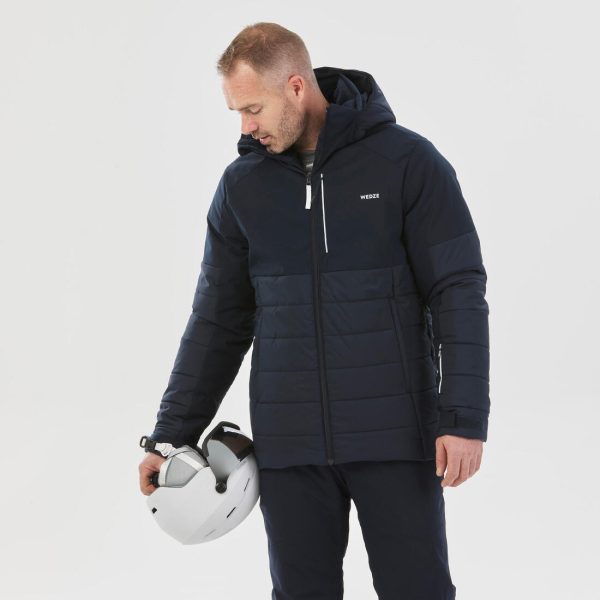 100 Warm Men s Ski Jacket Mid-length  - Navy Blue Hot on Sale