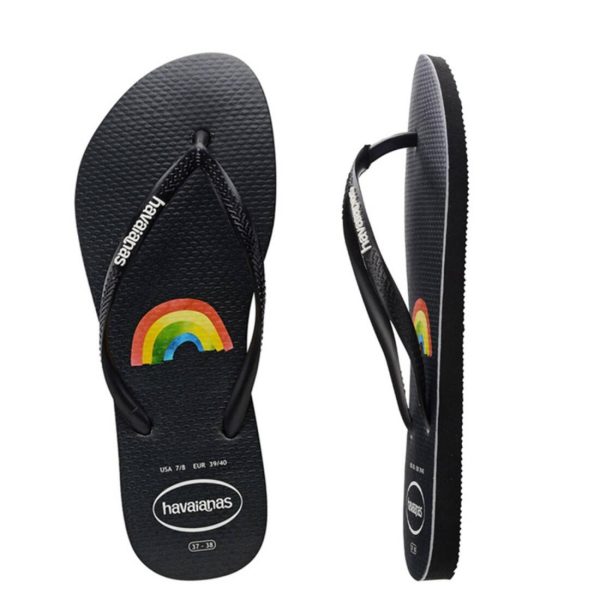 Havaianas Slim Rainbow Black White Online Sale