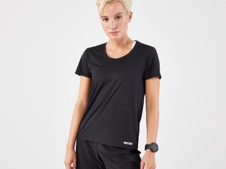 Women s Kiprun Run 100 running T-shirt - black Sale