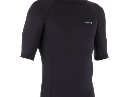 Men’s Surfing T-shirt Thermal Fleece Top Short Sleeve - 900 Black Cheap