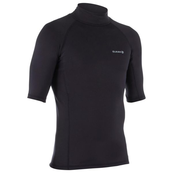 Men’s Surfing T-shirt Thermal Fleece Top Short Sleeve - 900 Black Cheap